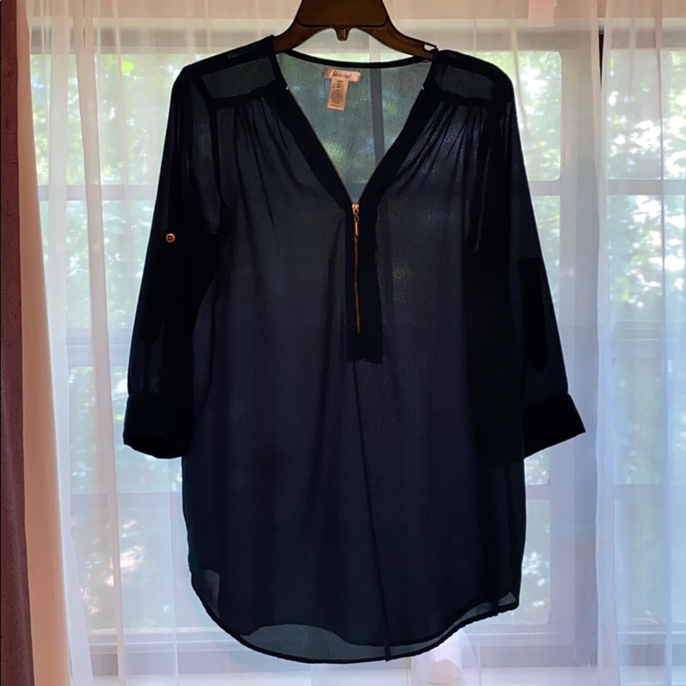 Flowy tunic top in dark green